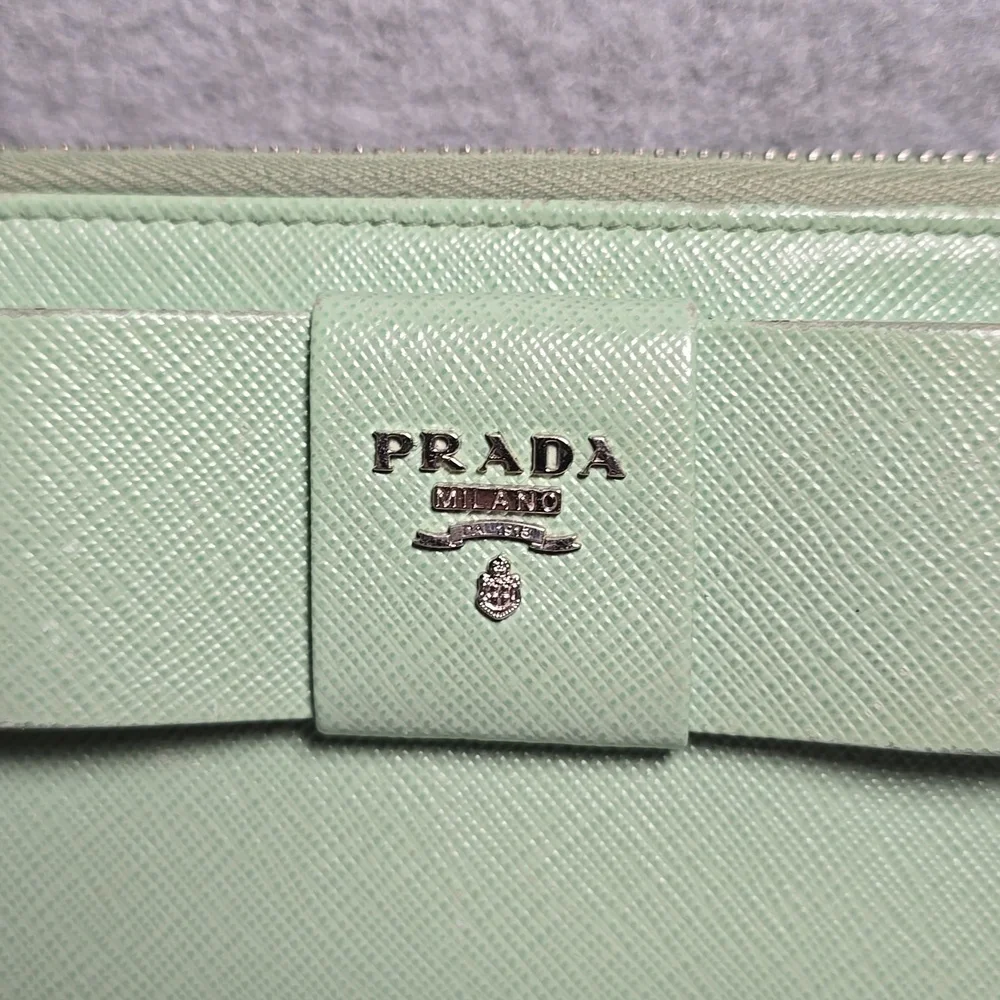 Prada Saffiano Fiocco Acqaumarine Long Wallet - Picture 2 of 16